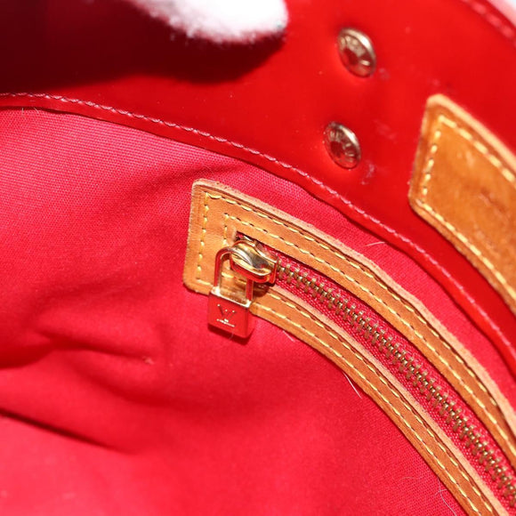 LOUIS VUITTON Monogram Vernis Reade PM Hand Bag Red Rouge M91088 LV Auth BA12001