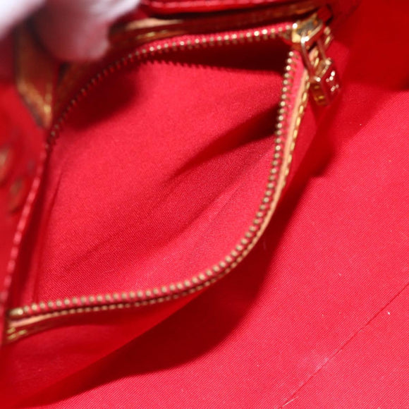 LOUIS VUITTON Monogram Vernis Reade PM Hand Bag Red Rouge M91088 LV Auth BA12001