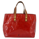 LOUIS VUITTON Monogram Vernis Reade PM Hand Bag Red Rouge M91088 LV Auth BA12001-13