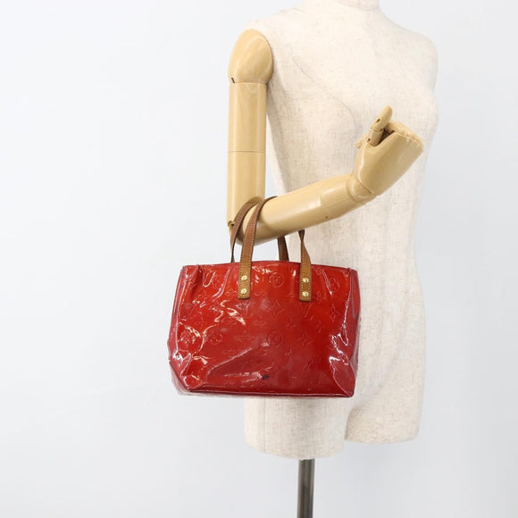 LOUIS VUITTON Monogram Vernis Reade PM Hand Bag Red Rouge M91088 LV Auth BA12001