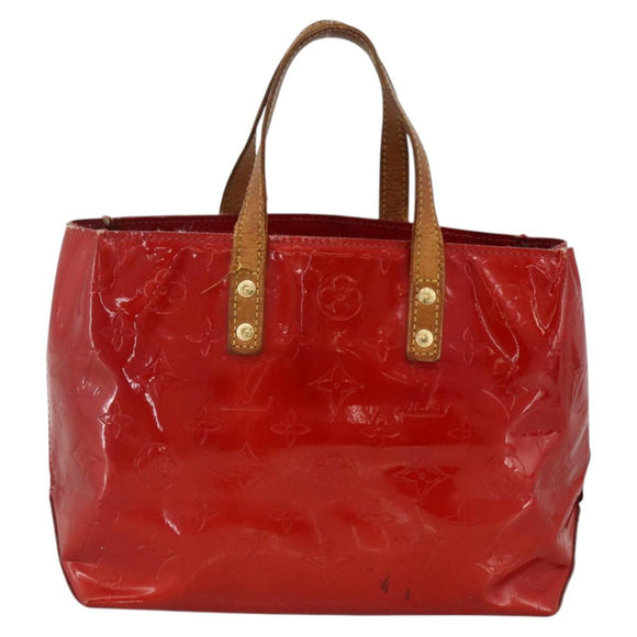 LOUIS VUITTON Monogram Vernis Reade PM Hand Bag Red Rouge M91088 LV Auth BA12001