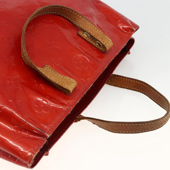 LOUIS VUITTON Monogram Vernis Reade PM Hand Bag Red Rouge M91088 LV Auth BA12001