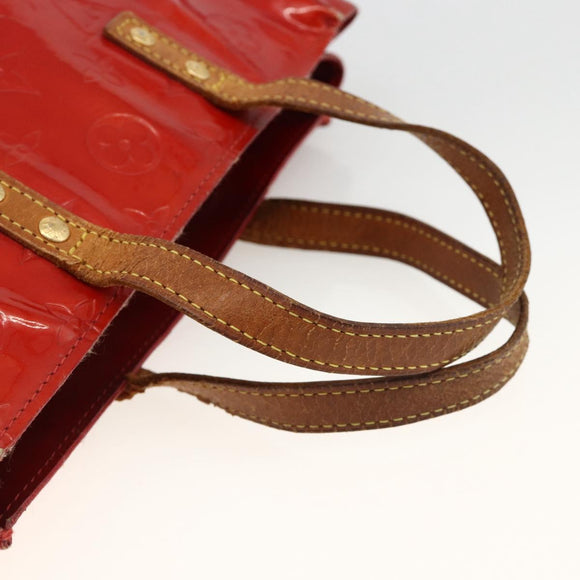 LOUIS VUITTON Monogram Vernis Reade PM Hand Bag Red Rouge M91088 LV Auth BA12001