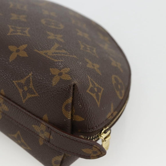 LOUIS VUITTON Monogram Trousse Demi Ronde Cosmetic Pouch M47520 LV Auth BA12002