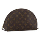 LOUIS VUITTON Monogram Trousse Demi Ronde Cosmetic Pouch M47520 LV Auth BA12002-1