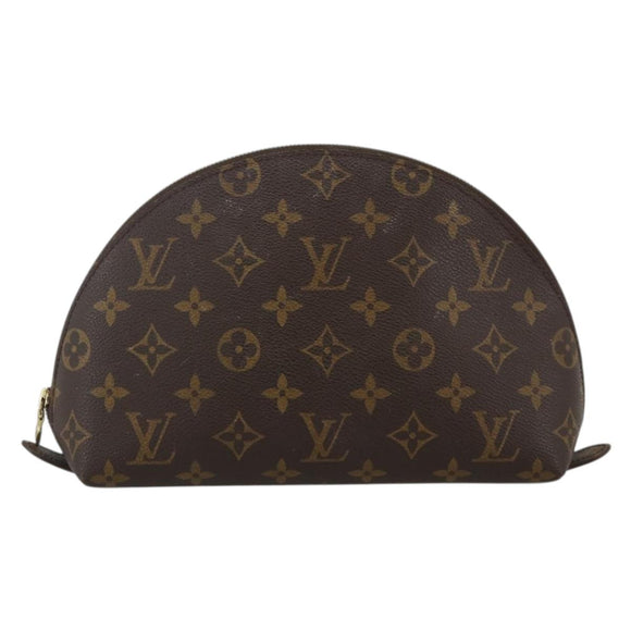 LOUIS VUITTON Monogram Trousse Demi Ronde Cosmetic Pouch M47520 LV Auth BA12002