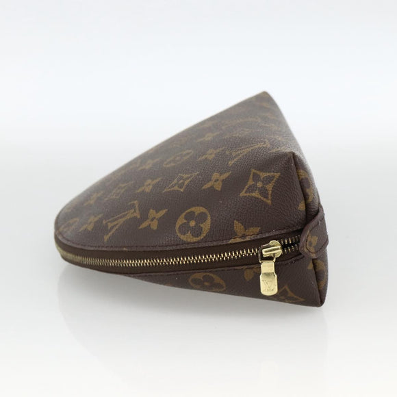 LOUIS VUITTON Monogram Trousse Demi Ronde Cosmetic Pouch M47520 LV Auth BA12002