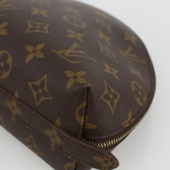 LOUIS VUITTON Monogram Trousse Demi Ronde Cosmetic Pouch M47520 LV Auth BA12002