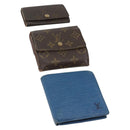 LOUIS VUITTON Monogram Epi Wallet 3 Set Blue LV Auth BA12004-1