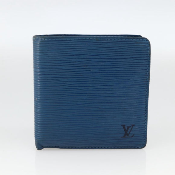 LOUIS VUITTON Monogram Epi Wallet 3 Set Blue LV Auth BA12004