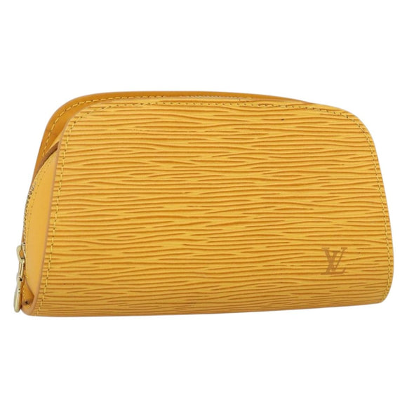 LOUIS VUITTON Epi Dauphine PM Pouch Yellow M48449 LV Auth BA12005