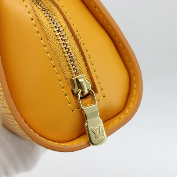 LOUIS VUITTON Epi Dauphine PM Pouch Yellow M48449 LV Auth BA12005