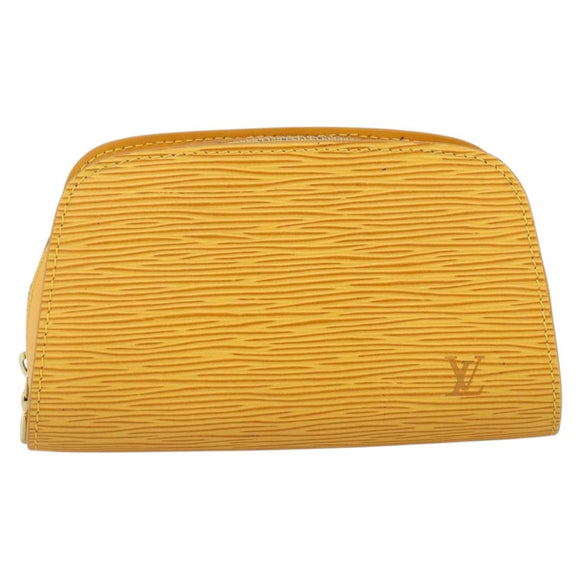 LOUIS VUITTON Epi Dauphine PM Pouch Yellow M48449 LV Auth BA12005