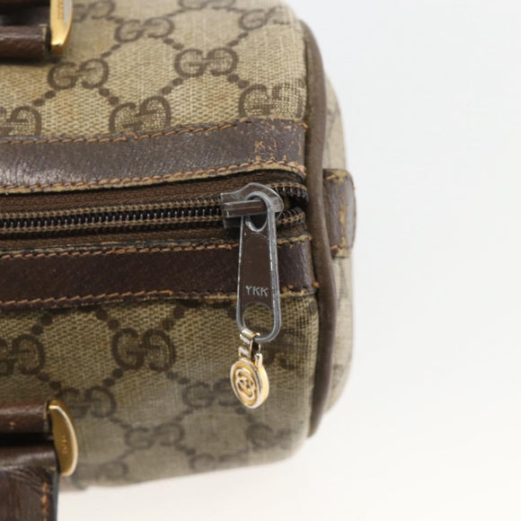 GUCCI GG Supreme Web Sherry Line Bag PVC Beige Gold 98 02 006 Auth BA12009