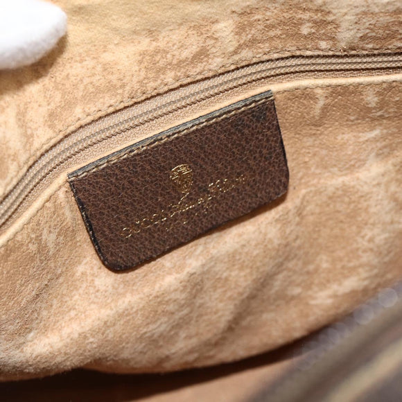 GUCCI GG Supreme Web Sherry Line Bag PVC Beige Gold 98 02 006 Auth BA12009