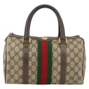 GUCCI GG Supreme Web Sherry Line Bag PVC Beige Gold 98 02 006 Auth BA12009-2