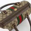GUCCI GG Supreme Web Sherry Line Bag PVC Beige Gold 98 02 006 Auth BA12009-6