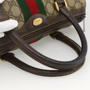 GUCCI GG Supreme Web Sherry Line Bag PVC Beige Gold 98 02 006 Auth BA12009-7