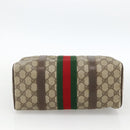 GUCCI GG Supreme Web Sherry Line Bag PVC Beige Gold 98 02 006 Auth BA12009-9