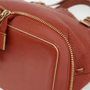 Chloe Ellen Hand Bag Leather Red Gold Auth BA12010A-14