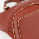 Chloe Ellen Hand Bag Leather Red Gold Auth BA12010A-15
