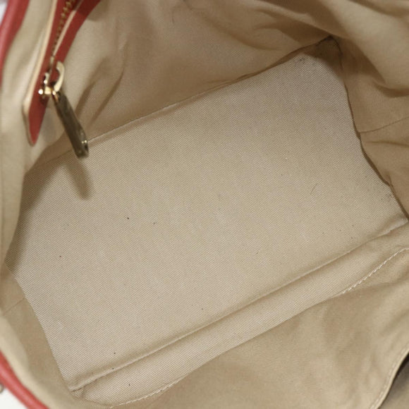 Chloe Ellen Hand Bag Leather Red Gold Auth BA12010A