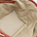 Chloe Ellen Hand Bag Leather Red Gold Auth BA12010A-18