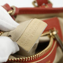 Chloe Ellen Hand Bag Leather Red Gold Auth BA12010A-12
