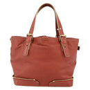 Chloe Ellen Hand Bag Leather Red Gold Auth BA12010A-2