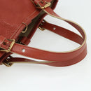 Chloe Ellen Hand Bag Leather Red Gold Auth BA12010A-7