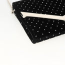 Jimmy Choo Chain Shoulder Bag Velor Black Silver Auth BA12020A-11