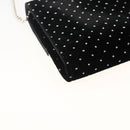 Jimmy Choo Chain Shoulder Bag Velor Black Silver Auth BA12020A-13