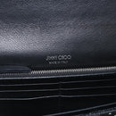 Jimmy Choo Chain Shoulder Bag Velor Black Silver Auth BA12020A-16