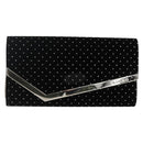 Jimmy Choo Chain Shoulder Bag Velor Black Silver Auth BA12020A-2