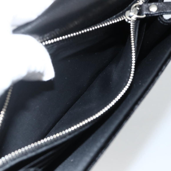 Jimmy Choo Chain Shoulder Bag Velor Black Silver Auth BA12020A