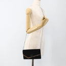 Jimmy Choo Chain Shoulder Bag Velor Black Silver Auth BA12020A-24