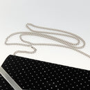 Jimmy Choo Chain Shoulder Bag Velor Black Silver Auth BA12020A-8