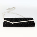 Jimmy Choo Chain Shoulder Bag Velor Black Silver Auth BA12020A-9