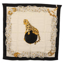 CARTIER Scarf Silk Black White Auth BA12025A-12