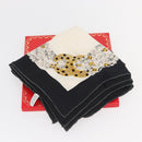 CARTIER Scarf Silk Black White Auth BA12025A-14