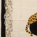 CARTIER Scarf Silk Black White Auth BA12025A-5