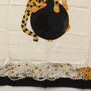 CARTIER Scarf Silk Black White Auth BA12025A-9