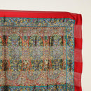 SAINT LAURENT Celine Scarf Silk 2-piece set Gray Red Auth BA12026-10