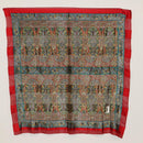 SAINT LAURENT Celine Scarf Silk 2-piece set Gray Red Auth BA12026-8