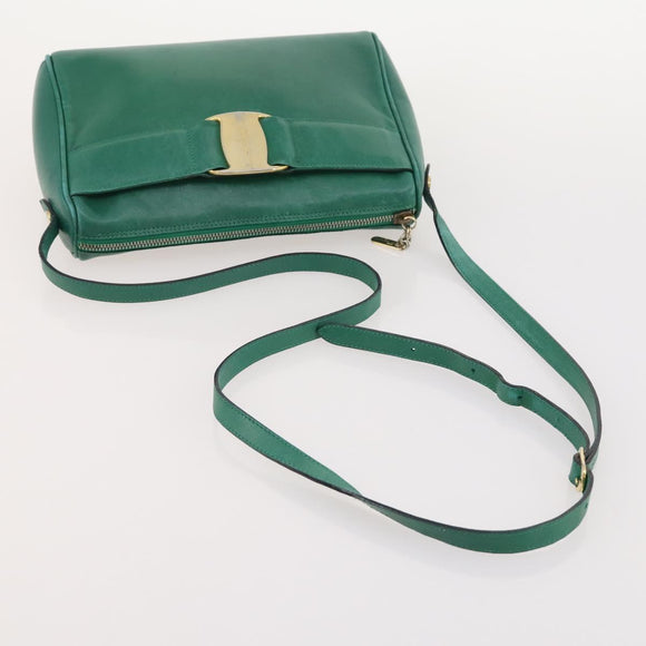 Salvatore Ferragamo Bag Patent leather 3 Set White Black Green Auth BA12027