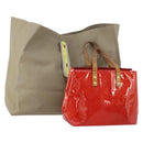 LOUIS VUITTON LV Cup Vernis Hand Bag 2 Set Gray Red LV Auth BA12028-1