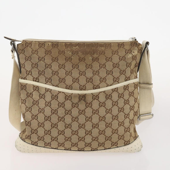 GUCCI GG Canvas Web Sherry Line Hand Bag 3 Set Beige Black Auth BA12030