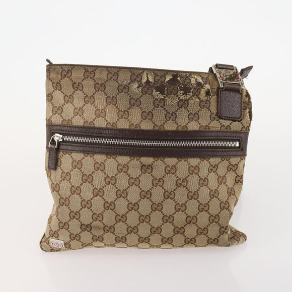GUCCI GG Canvas Web Sherry Line Hand Bag 3 Set Beige Black Auth BA12030