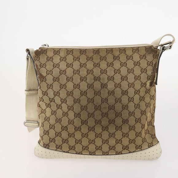 GUCCI GG Canvas Web Sherry Line Hand Bag 3 Set Beige Black Auth BA12030