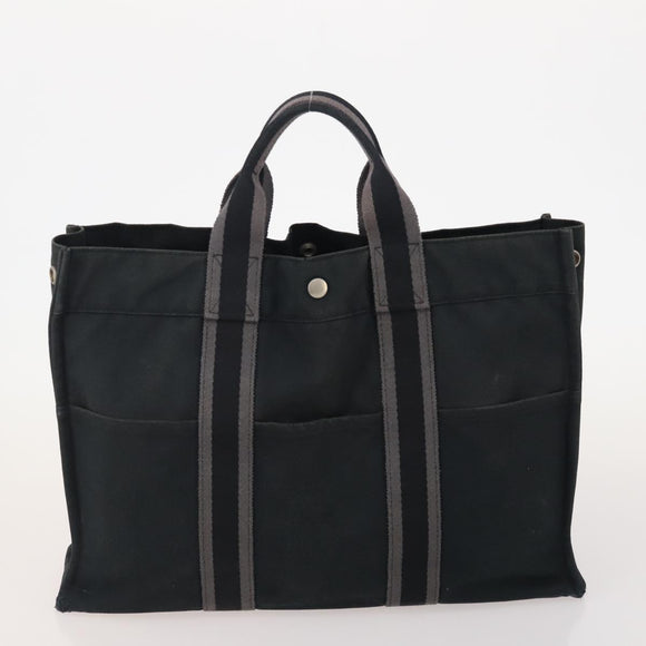 HERMES Fourre Tout MM Hand Bag Canvas 3 Set Red Black gray Auth BA12032